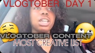 VLOGTOBER DAY 1 THE MOST CREATIVE VLOGTOBER CONTENT TO RECORD FOR ANY CONTRNT CREATOR [upl. by Bernt636]