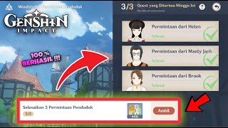 TIPS CARA SELESAIKAN 3 PERMINTAAN PENDUDUK MISI BATTLE PASS GNOSTIC HYMN  Genshin Impact [upl. by Dippold657]