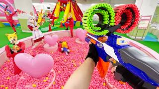 Nerf War  Amusement Park Battle 65 Nerf First Person Shooter [upl. by O'Doneven]