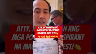 HAIR FOLLICLE TEST SA LAHAT NG POLITIKO AT MGA TATAKBO SA 2025 ELECTION drugtest politics [upl. by Sadowski466]