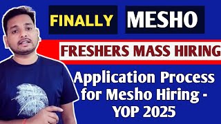 MESHO LATEST HIRING 🔥  OFF CAMPUS DIRECT HIRING  FRESHERS HIRING  DIRECT TEST  JOBS  APPLY [upl. by Daren]