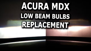 Acura MDX Low Beam Bulbs replacement DIY [upl. by Leachim]