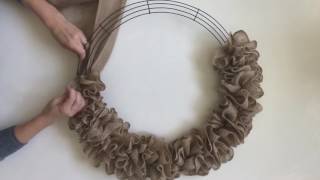 Easy DIY ruffle burlap wreath [upl. by Bruns341]