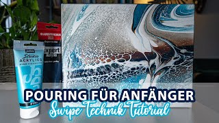 Acrylic Pouring Deutsch Wischtechnik Mit 5 Farben [upl. by Giarc241]