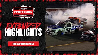 NASCAR Official Extended Highlights  NASCAR Craftsman Truck Series from Richmond Raceway [upl. by Arvell14]