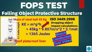 ROPS FOPS TestingFOPS Falling Object ProtectionFalling Object Protective StructureRoll over Fall [upl. by Monahon422]