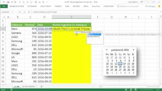 excel643  Jak wyznaczyć numer tygodnia w miesiącu [upl. by Brynn756]