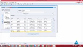 Creating an Accounting Calendar Calendar Year Type in Oracle General Ledger R12 [upl. by Anson]