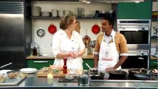 Cooking Squab with Chef Marcus Samuelsson and Ariane Daguin [upl. by Nosredna54]