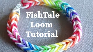 EASY FISHTAIL Loom Bracelet Tutorial Rainbow Loom l JasmineStarler [upl. by Illoh725]