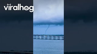 Waterspout Towers Above Key Biscayne Florida  ViralHog [upl. by Frederiksen]