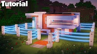 Minecraft How to Build a Mob Proof Modern House Tutorial  Safe Redstone House [upl. by Wendt559]