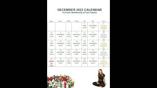 December 2023 Yoga Calendar yoga [upl. by Hynda]