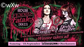 Ava Everett c vs Devlyn Macabre c  wXw amp GWF Womens Title Match  wXw FF 2023  WWE 2K23 [upl. by Lisab]