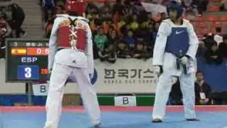 The 4th Korea Open Taekwondo Championships 2008 62 kg Korea vs Spain Round 2 [upl. by Dobson]