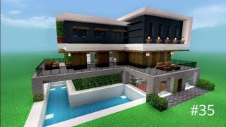 Minecraft build a large villa with a swimming pool new design 35 [upl. by Carri]