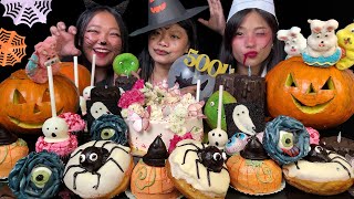 Halloween Party🎃 Ft ​⁠​⁠Binduli amp ​⁠​⁠Mikasafoodie Eating Spooky Sweets amp Candles 🍭 Mukbang [upl. by Fidela]