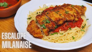 ESCALOPE PANEE A LA MILANAISE ET SPAGHETTI SAUCE TOMATE [upl. by Waxman]