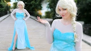 DIY ELSA FROZEN COSTUME  ADULT amp CHILD [upl. by Spitzer]