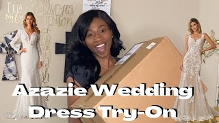 TRYING ON WEDDING DRESSES FROM AZAZIE  AFFORDABLE WEDDING DRESS HAUL [upl. by Anitsyrhk]