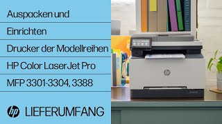 Auspacken und Einrichten  Drucker der Modellreihen HP Color LaserJet Pro MFP 33013304 3388 [upl. by Isewk]