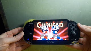 Cuphead port gameplay on Sony PS Vita Playstation Vita 365 Henkaku Enso [upl. by Dnomder703]