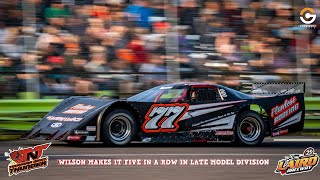 Wilson Makes It Five in a Row in the Laird Raceway Late Model Division [upl. by Kcirrez894]