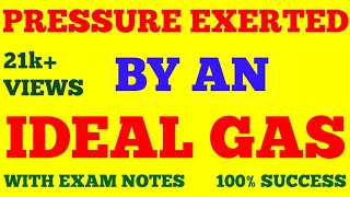 PRESSURE EXERTED BY AN IDEAL GAS  DERIVATION OF PRESSURE EXERTED BY A GAS  WITH EXAM NOTES [upl. by Schreibman]