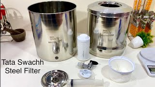 💧NonElectric Safe Water Gravity Filter  TATA SWACH STAINLESS STEEL WATER PURIFIERUHF Filter 20L [upl. by Yantruoc982]