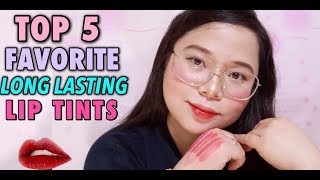 MY TOP 5 FAVORITE LONGLASTING LIP TINTS  MUSTHAVE [upl. by Ycal]