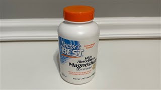 Doctors Best High Absorption Magnesium Tablets  240 count [upl. by Atsugua]