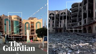 Gaza City before and after footage shows destruction wreaked by war [upl. by Dulcie]