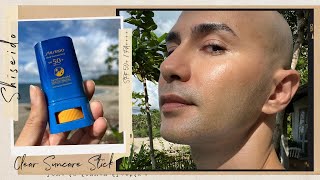 Shiseido Clear Suncare Stick SPF50 Review Can You Use This On Top Of Makeup Lets Try [upl. by Sitnerp]