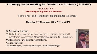 PURSUE15 X UL Hematology – Erythrocytic Diseases Polyclonal and Hereditary Sideroblastic Anemias [upl. by Assilaj243]