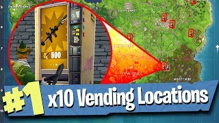 10 VENDING MACHINE LOCATIONS with footage  Fortnite Battle Royale [upl. by Nirehs]