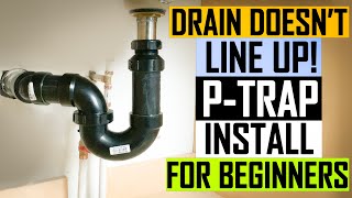 PTrap Installation Drain Doesnt LINE UP with Bathroom Sink Pipe  2022 [upl. by Nosreh]