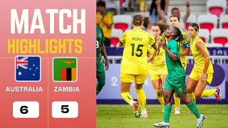 Australia vs Zambia 6  5  Olympics Football 2024 Highlights [upl. by Ogires]