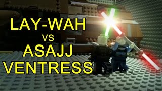 LayWah vs Asajj Ventress Part 2  LEGO STAR WARS LIGHTSABER FIGHT [upl. by Noruq16]