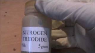 NITROGEN TRIIODIDE explosive demonstration [upl. by Anomer]