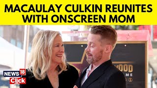 Macaulay Culkin Wipes Reunites With Home Alone Mom Catherine OHara at Walk of Fame Ceremony  N18V [upl. by Hau]