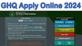 How to Apply For GHQ Jobs General Headquarters Jobs Apply Online Jobs For Males amp Females [upl. by Osrit552]