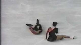 Piece on the Dangers of Pairs Skating  1988 Calgary Figure Skating Pairs Short Program US ABC [upl. by Dore23]