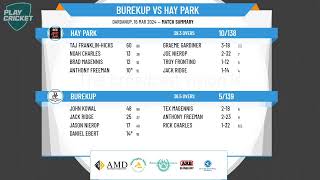 Bunbury amp Districts Cricket Association  Mens 5th Grade  GRAND FINAL  Burekup v Hay Park [upl. by Blisse]