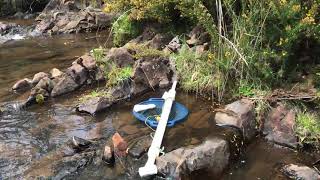 kusTVadventures Gold prospecting NSW Australia Crevice sucker diy hand dredge on 1 gram creek [upl. by Atem]