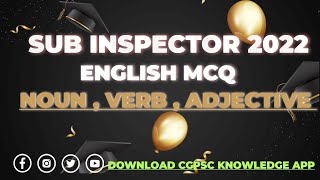 NOUN II VERB II ADJECTIVE  CLASS4  SUB INSPECTOR  CG VYAPAMII [upl. by Vilma]