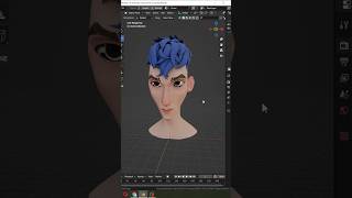 Make stylised hair in blender  blender blendertutorial hairstyle 3d tutorial shorts short [upl. by Nolaf930]