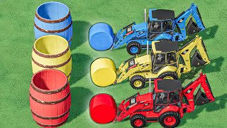 Loaders Of Colors  SILAGE BALE On Parkour With CAT BACKHOE LOADER  Farming Simulator 22 [upl. by Dylana]