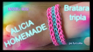 Cum se face un model nou de BRATARA TRIPLATUTORIAL RO DIY [upl. by Nickles101]