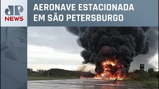 Ataque de drone ucraniano destrói bombardeiro russo [upl. by Suzanna329]