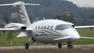 Piaggio P180 Avanti  N79CN  TakeOff at Bern Airport [upl. by Ubana]